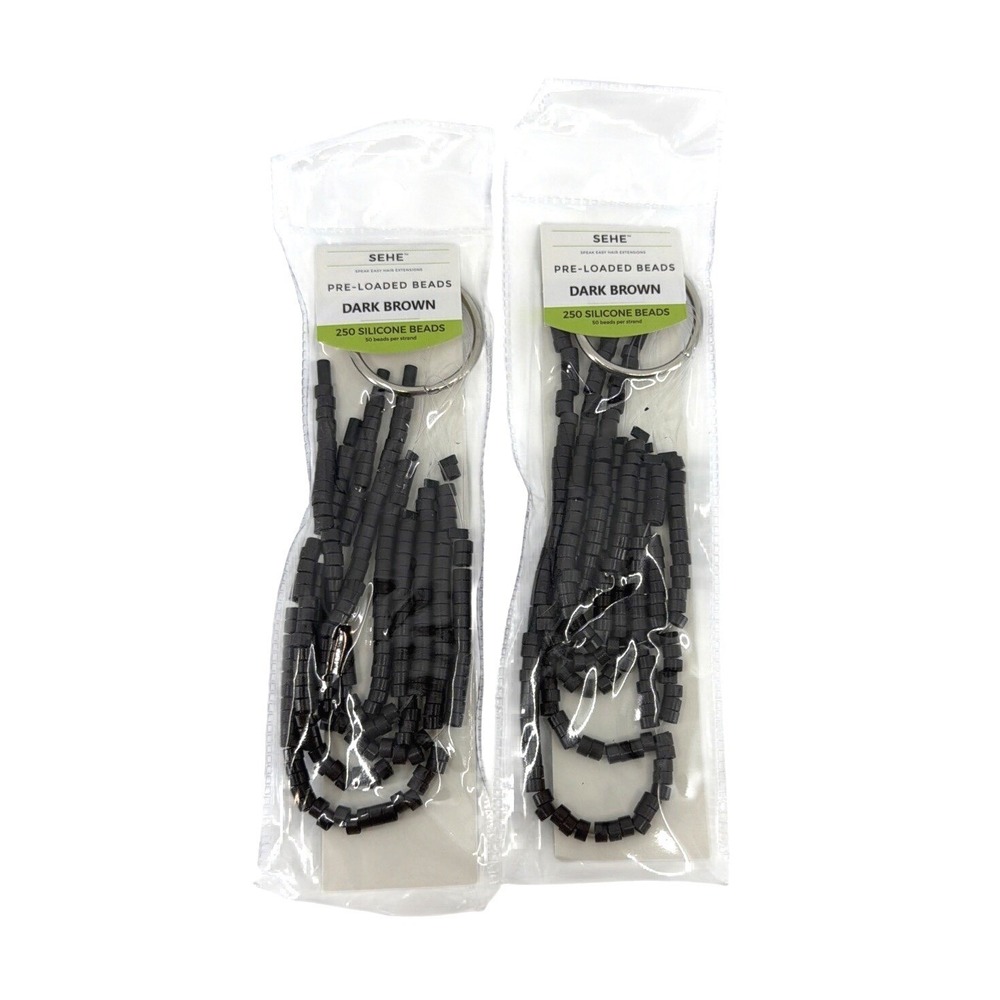 Speak Easy Pre-Loaded Beads Dark Brown 2 Pack 250 Each 500 Total Silicone Beads